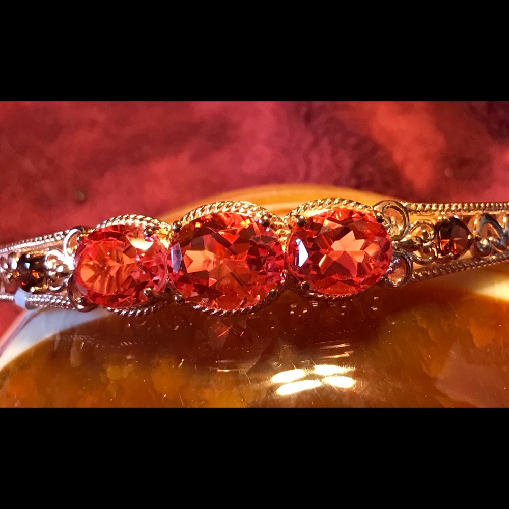 Living Coral Quartz Cuff Bracelet